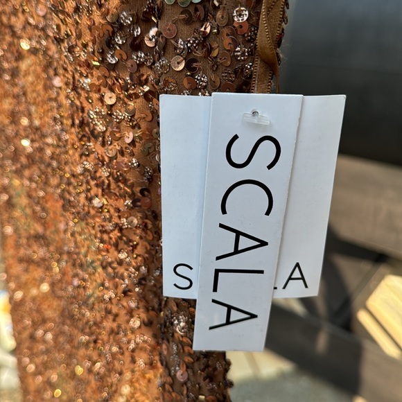 Gold bronze glitter sequins dress size 4 - Picture 3 of 4